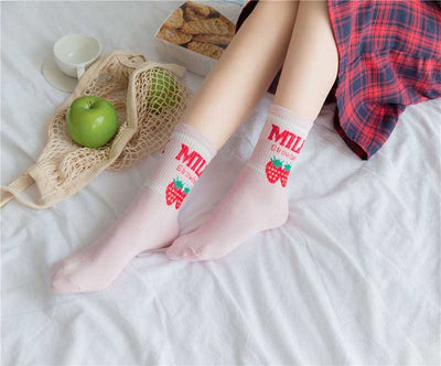 Chaussettes Coréennes Lait - KoreanxWear