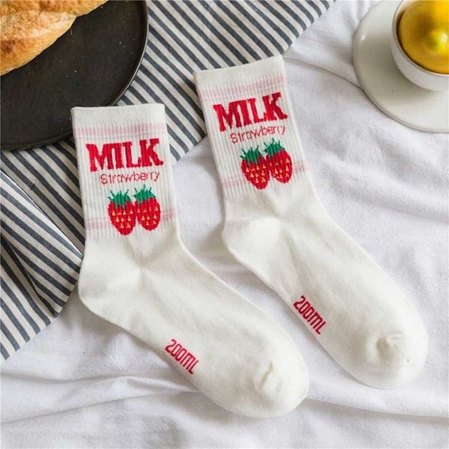 Chaussettes Coréennes Lait - KoreanxWear