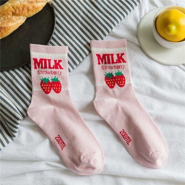 Chaussettes Coréennes Lait - KoreanxWear