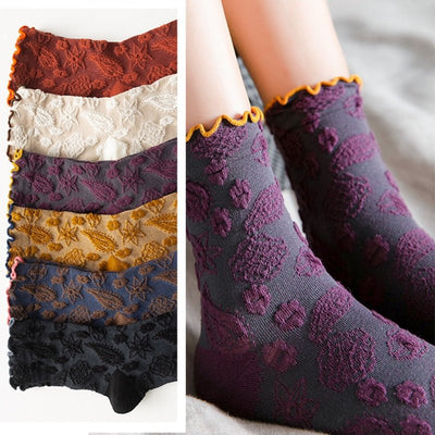 Chaussettes coréennes vintage en dentelle - KoreanxWear
