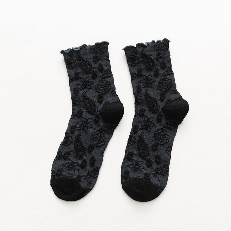 Chaussettes coréennes vintage en dentelle - KoreanxWear