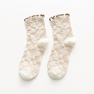 Chaussettes coréennes vintage en dentelle - KoreanxWear