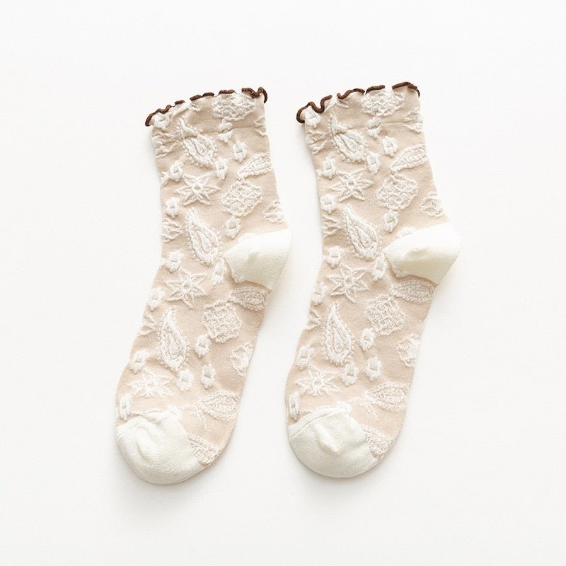 Chaussettes coréennes vintage en dentelle - KoreanxWear