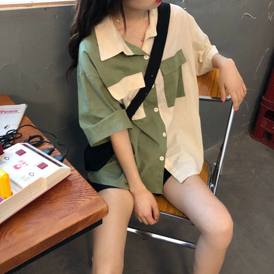 Chemise bicolore militaire coréenne