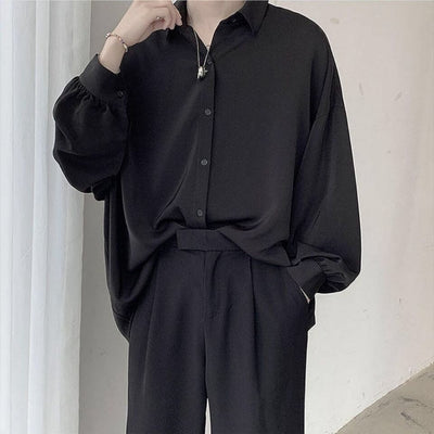 Chemise coréenne oversize avec cravate - KoreanxWear