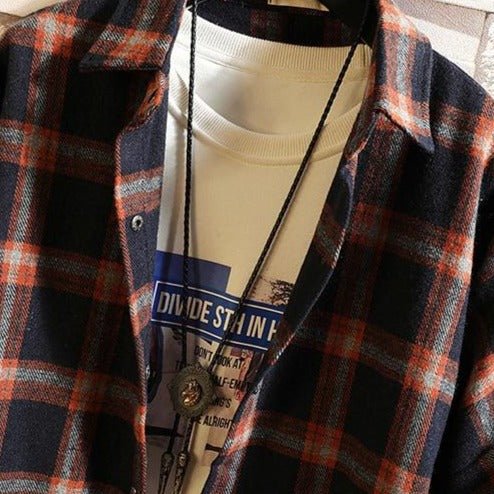 Chemise plaid épaisse - KoreanxWear