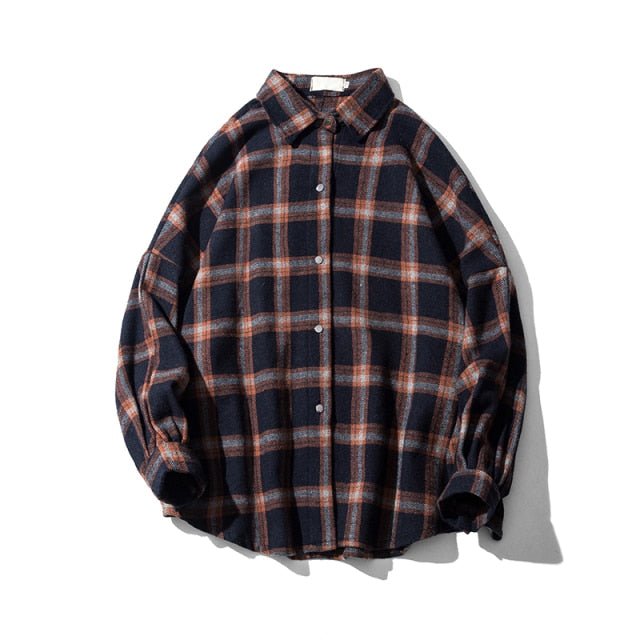 Chemise plaid épaisse - KoreanxWear