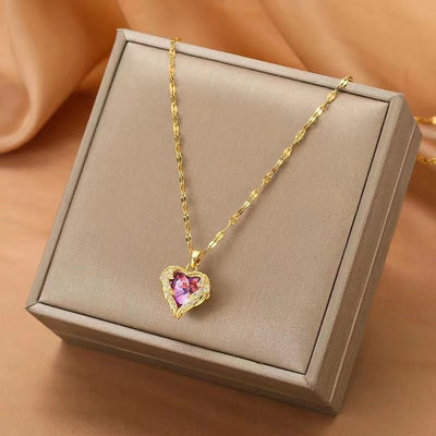 Collier coeur en crystal - KoreanxWear