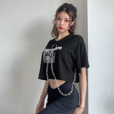 Crop top à chaine - KoreanxWear