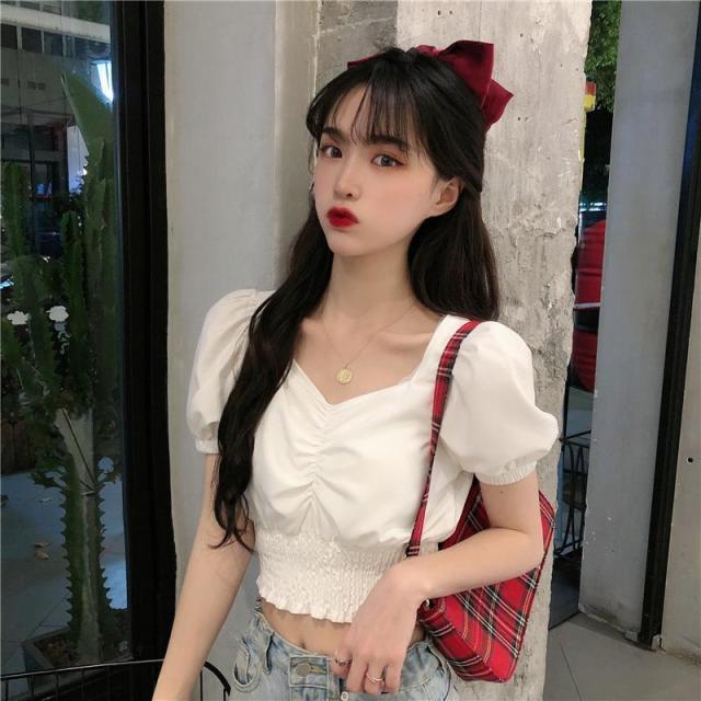 Crop Top coréen puff - KoreanxWear