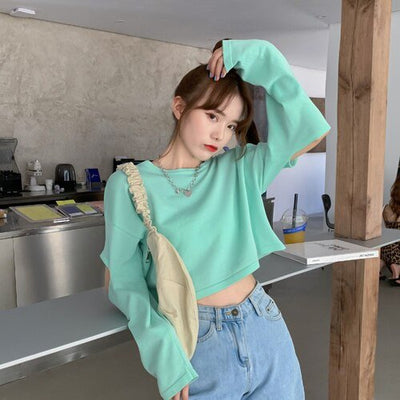 Crop Top Ulzzang - KoreanxWear