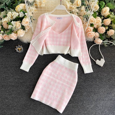 Ensemble Plaid Rose