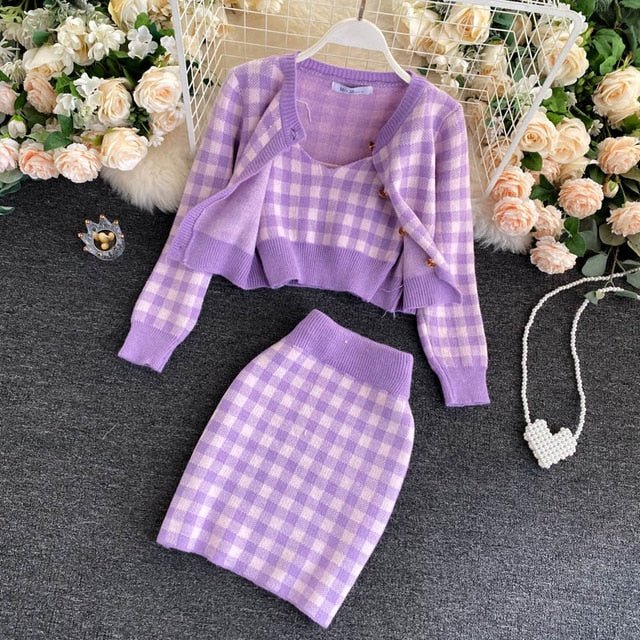 Ensemble Plaid Rose