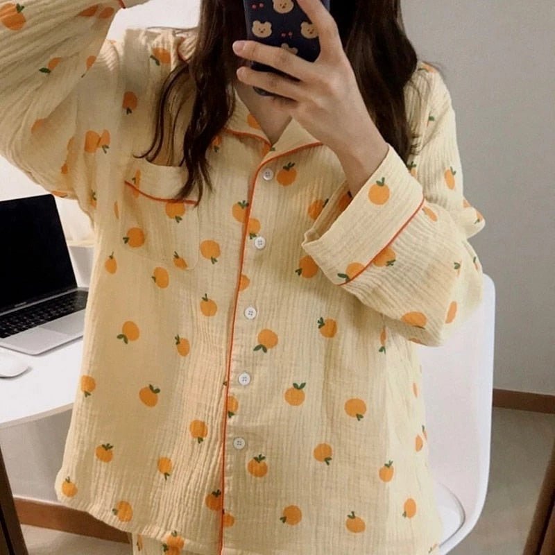 Ensemble pyjama orange - KoreanxWear