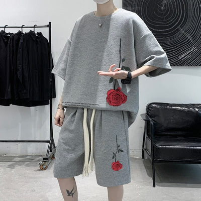 Ensemble streetwear rose - KoreanxWear