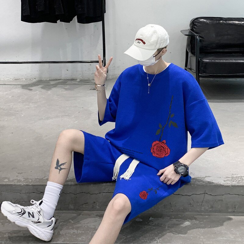 Ensemble streetwear rose - KoreanxWear