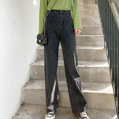 Jeans coréen taille haute - KoreanxWear