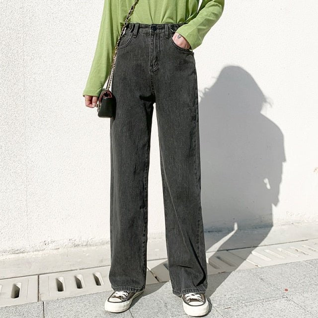 Jeans coréen taille haute - KoreanxWear