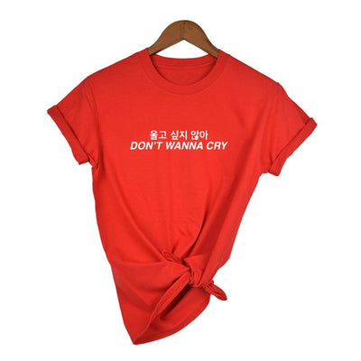 T Shirt Coréen Hangeul Rouge