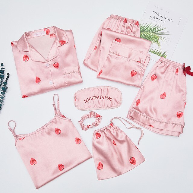 Pyjama Coréen Pack Fraise Rose - KoreanxWear