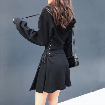 Robe Sweat à Capuche Noir