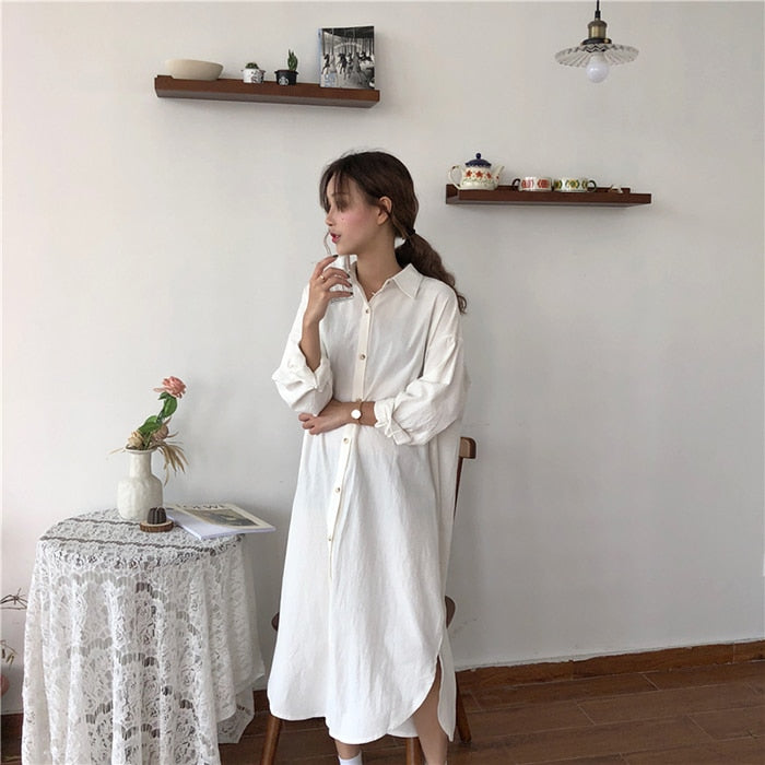 Robe chemise légère blanche