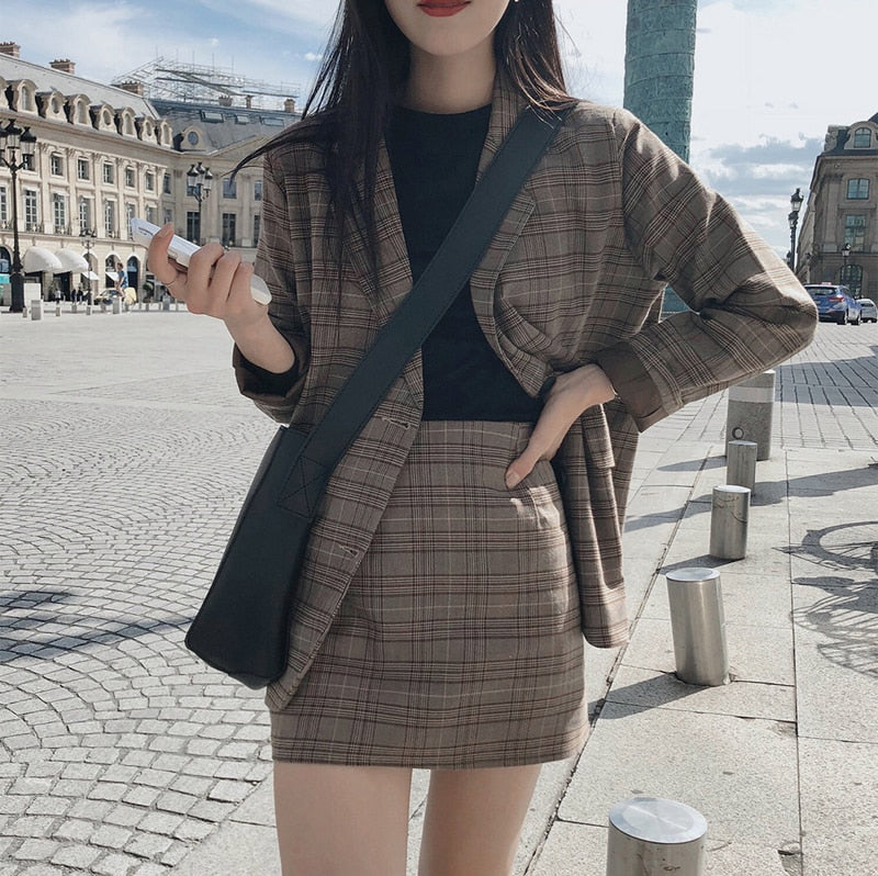 Tenue Coréenne Jupe et Blazer