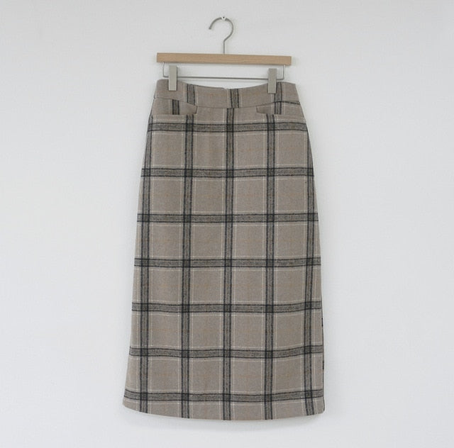 Jupe Vintage Plaid Grise