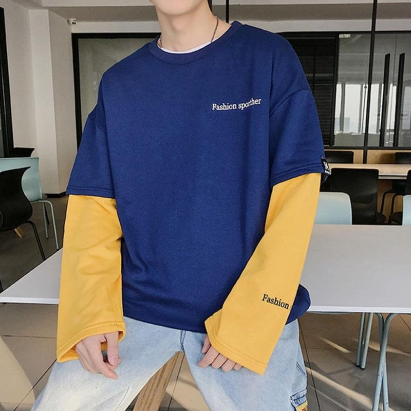 Sweat Coréen Homme Bleu