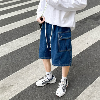 Short en jeans rétro bleu