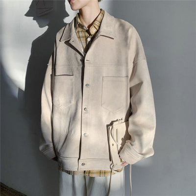 Veste coréenne en daim beige