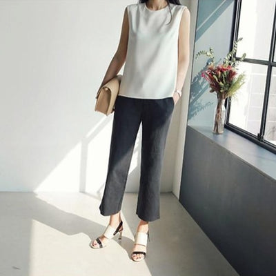 Pantalon coréen en lin - KoreanxWear