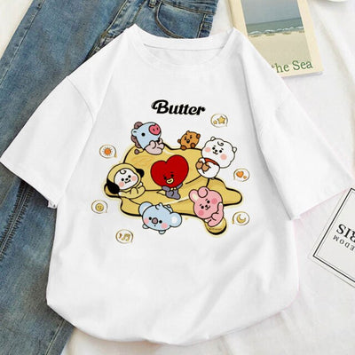 T-Shirt BT21 Butter blanc