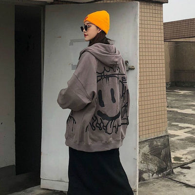 Veste à capuche smiley - KoreanxWear