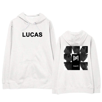 Super M weißes Sweatshirt – Gruppenmitglieder 